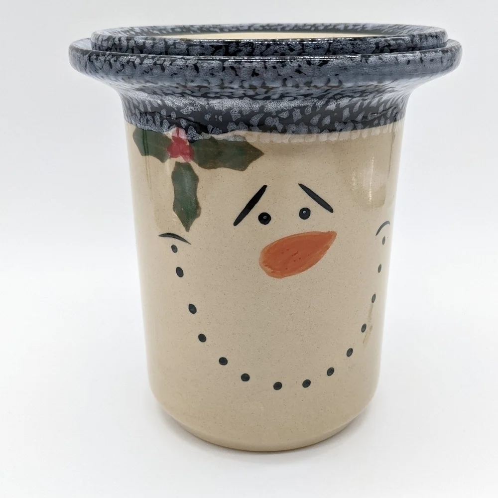 Snowman ceramic nesting jars